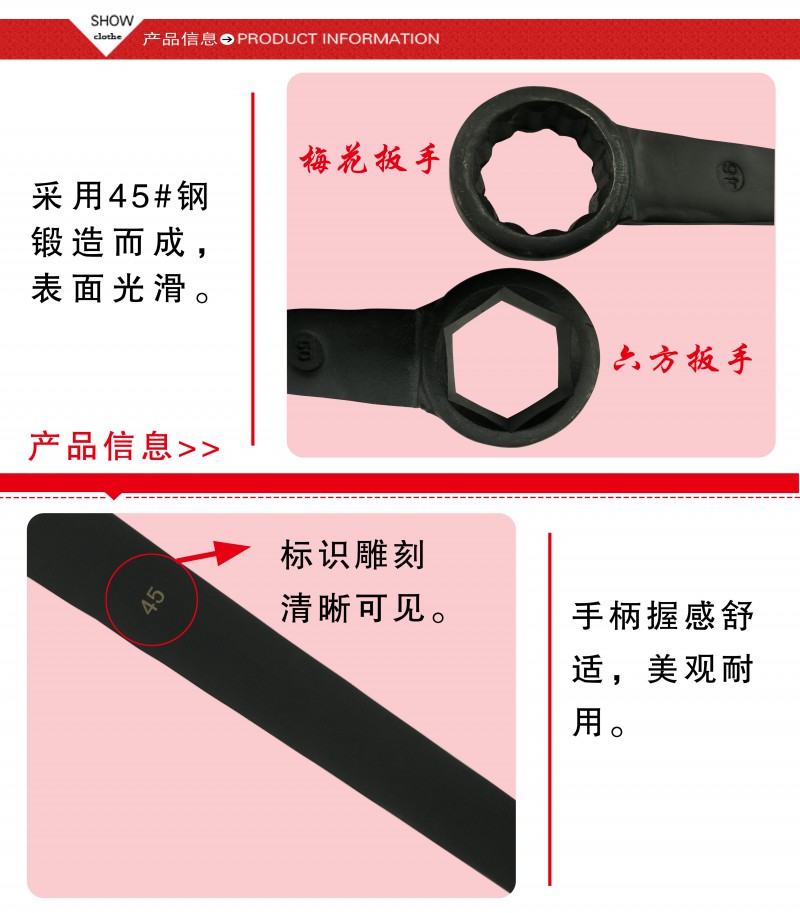 碳鋼單頭梅花扳手2