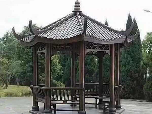 單層彎瓦八角涼亭2