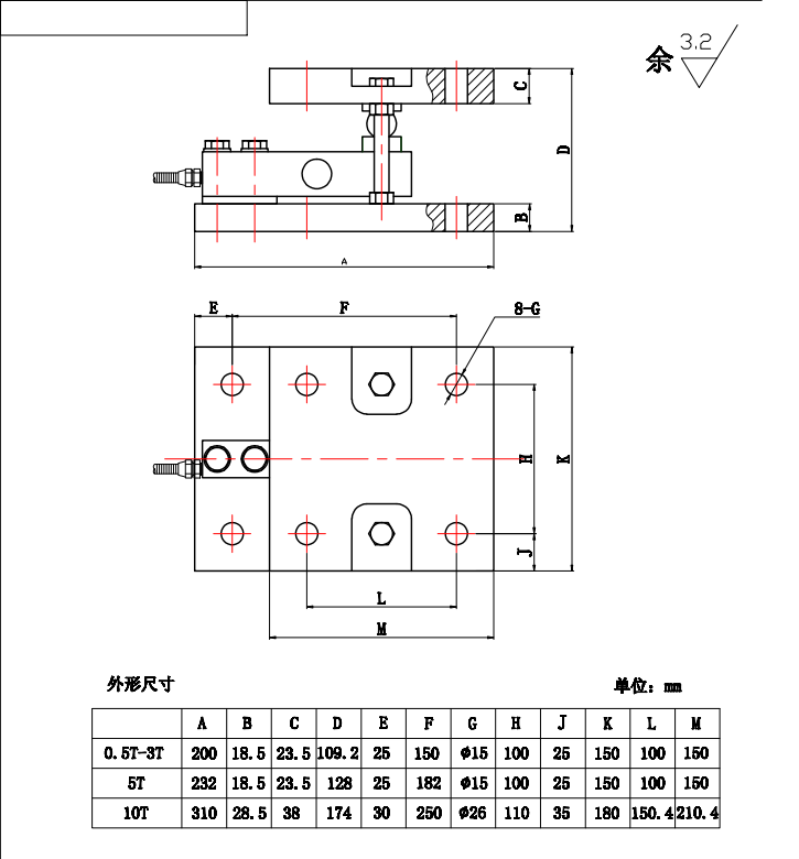 懸臂梁稱重模塊尺寸GH-MK