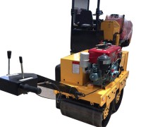 手扶式小型 雙震動(dòng)路面壓實(shí)機(jī) 手扶式草坪微型壓路機(jī) 貼邊壓實(shí) (1)