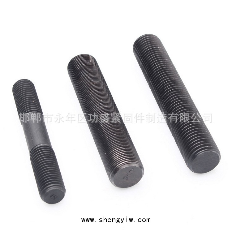 廠家直銷(xiāo) m10高強(qiáng)度雙頭螺栓 碳鋼8.8級(jí)雙頭螺絲 貨源充足示例圖6