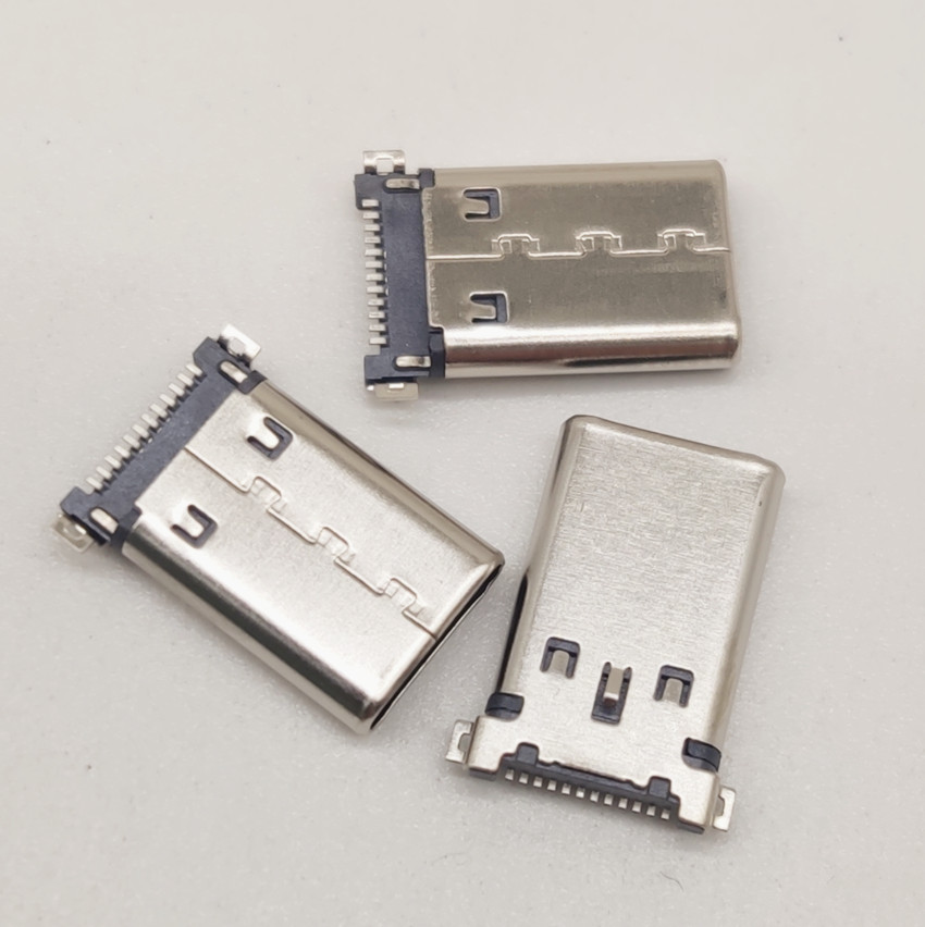 Type-c 12P公頭 兩腳四腳 單排貼片SMT 貼板插頭