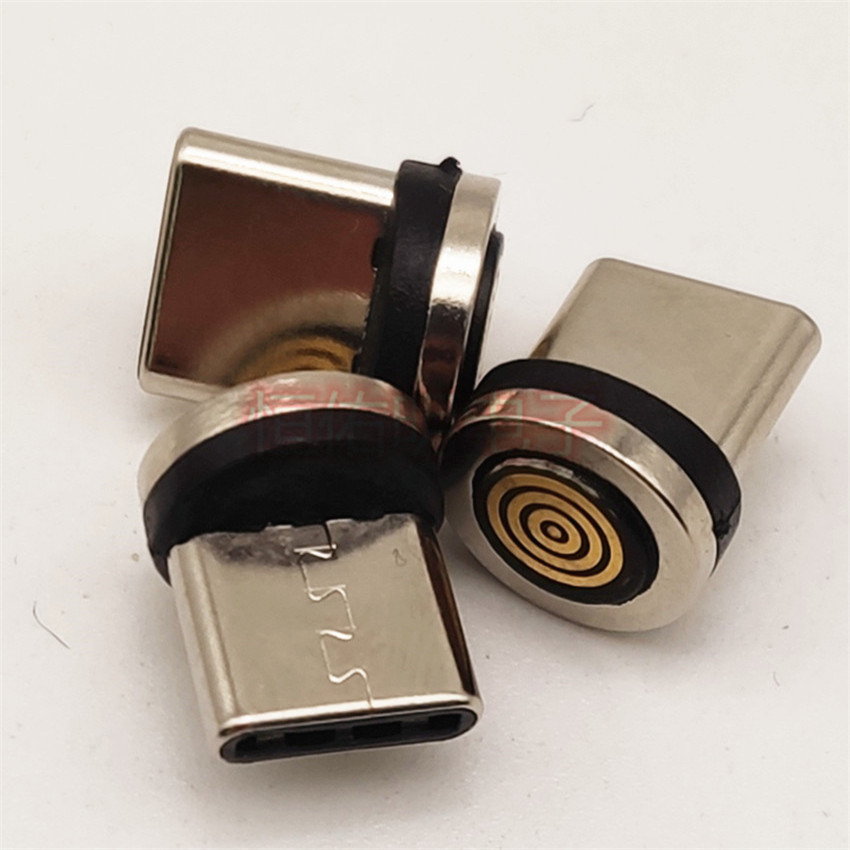 Type-c 磁吸公頭 圓形帶數(shù)據(jù) 磁吸頭 底座 探針 盲吸插頭