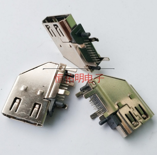 HDMI 19P側(cè)插母座 90度側(cè)立式插板 四腳直插DIP